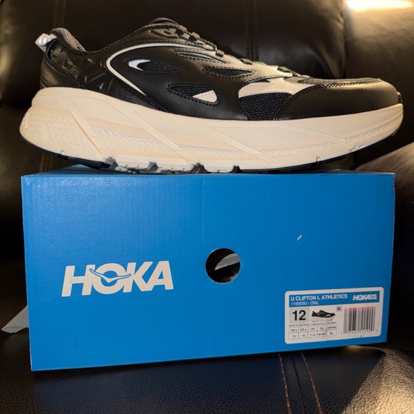 HOKA Clifton L Athletics Men\'s Black/white  Running Sneakers Size Men 12  & W-13 main image 9